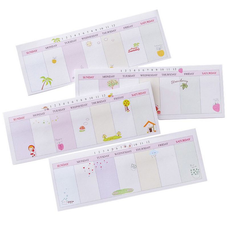 Giấy Note Giấy Nhớ Giấy Ghi Chép Thời Gian Biểu Thời Khóa Biểu Dễ Thương Sáng Tạo Cho Bé