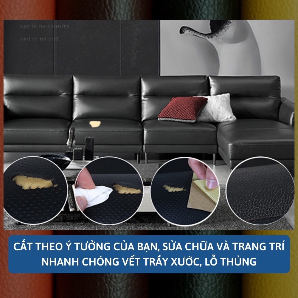 Miếng dán vải da PU sửa chữa tự dính ghế sofa nội thất cao cấp 6M | BigBuy360 - bigbuy360.vn