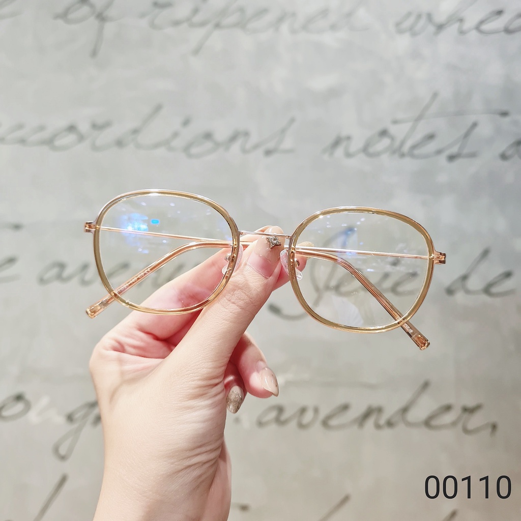 Gọng kính tròn nam nữ LILYEYEWEAR chất liệu kim loại chắc chắn thanh nhẹ kiểu dáng thời trang dễ đeo 00110