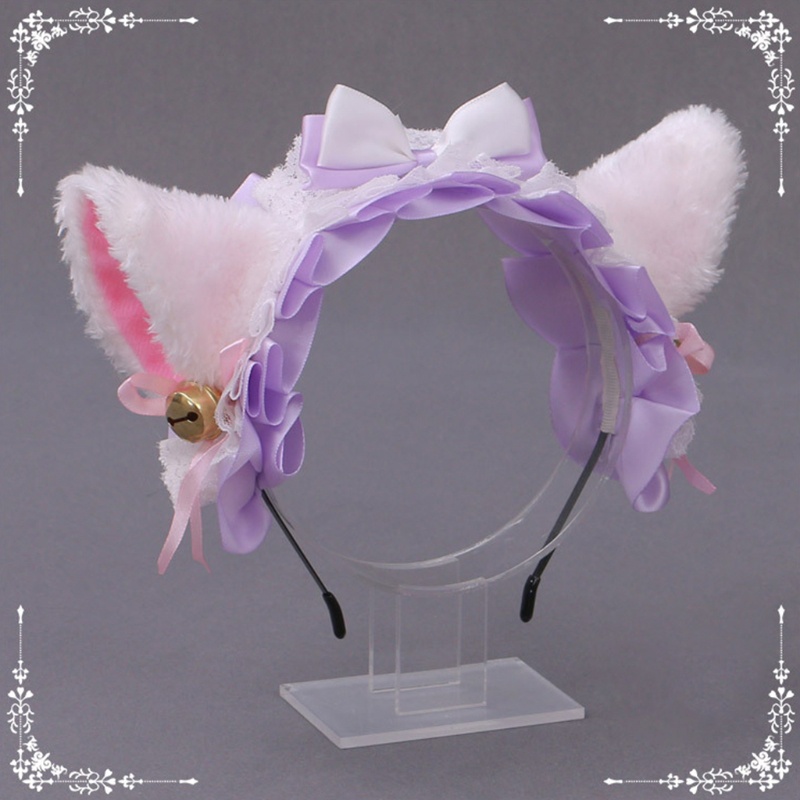 Flgo Msquerde Hl Halloween Kiy Ers Bndn Loli Ruy Băng Thắt Nơ Hir Hoop nime Cosply Cosume niml Hedbnd