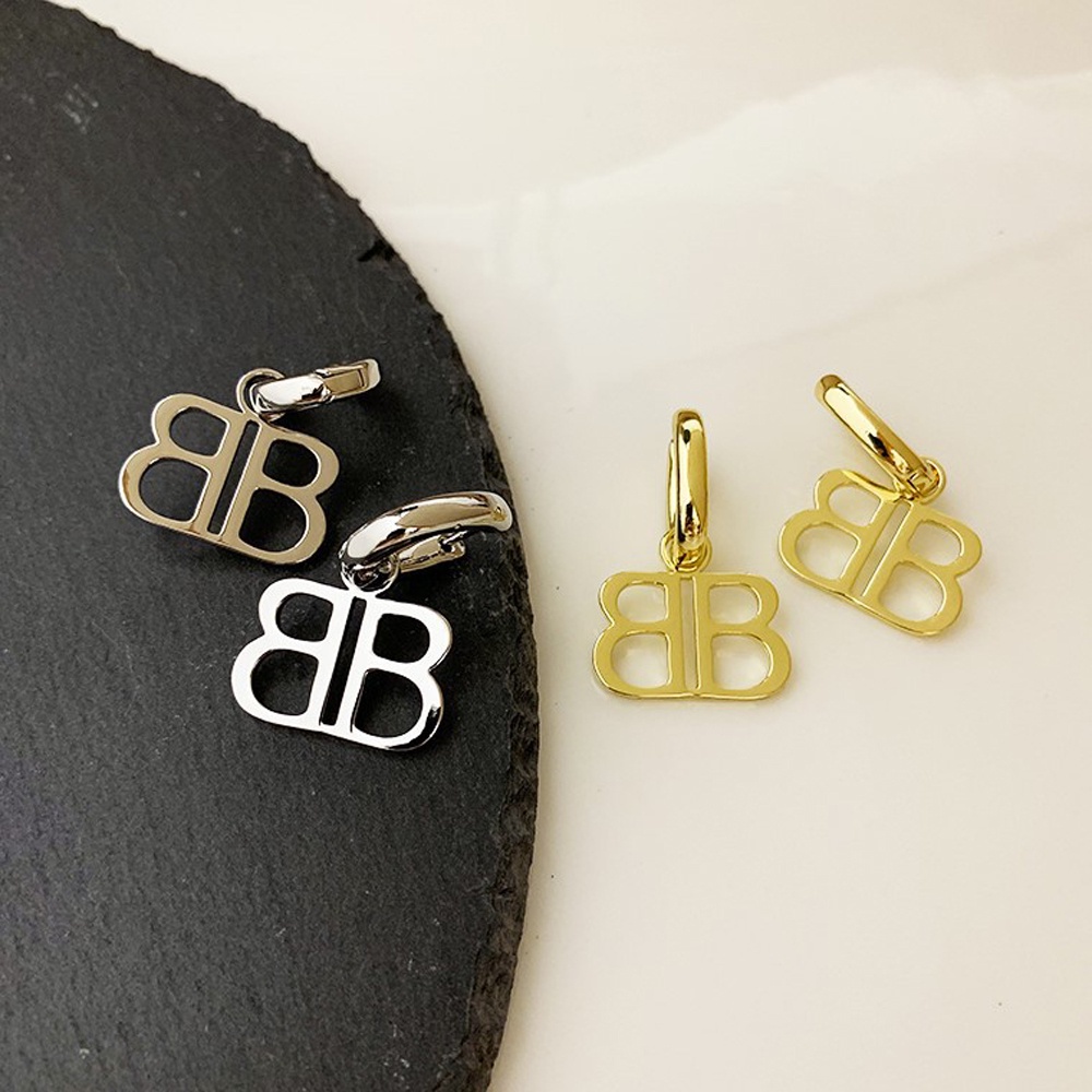 Bông tai hình chữ B phong cách cổ điển thời trang