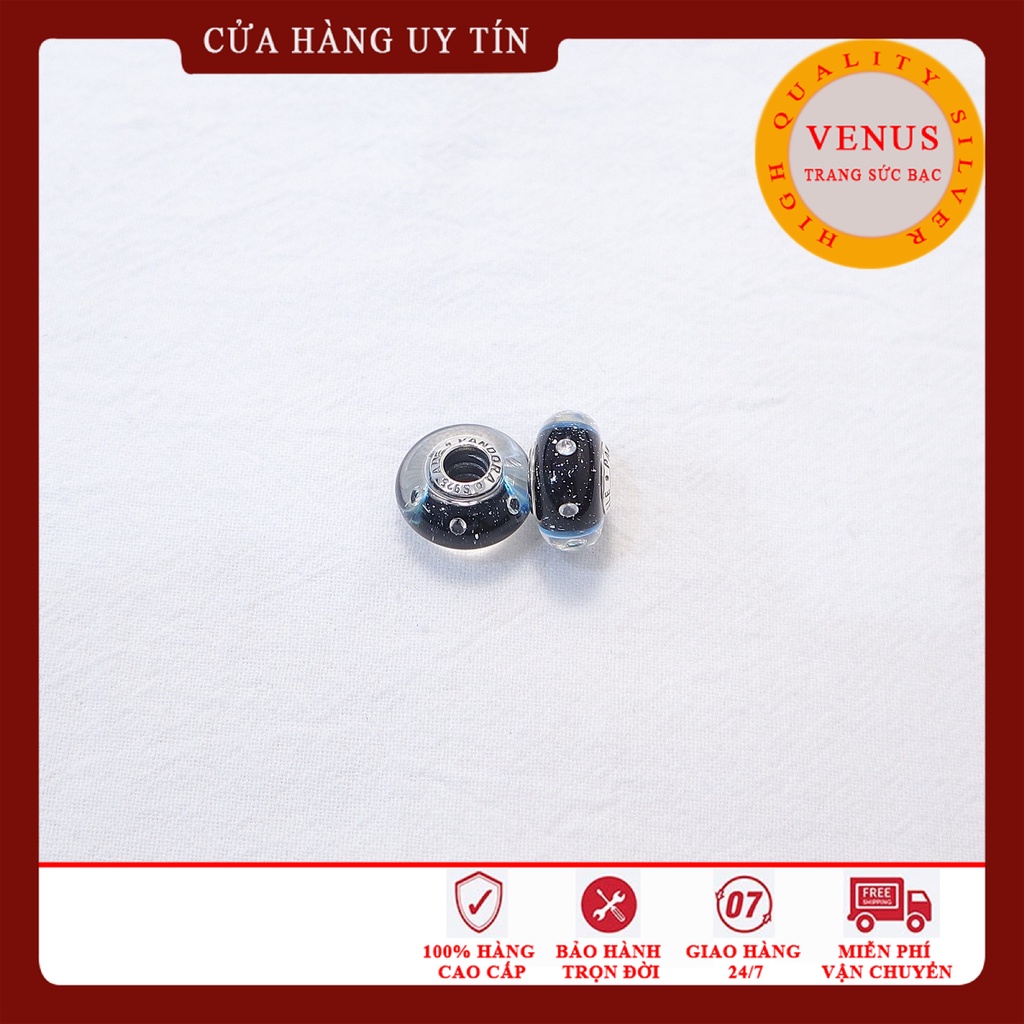 [Charm bạc 925 cao cấp] Charm glass đen- Mã sản phẩm VENUSGLA