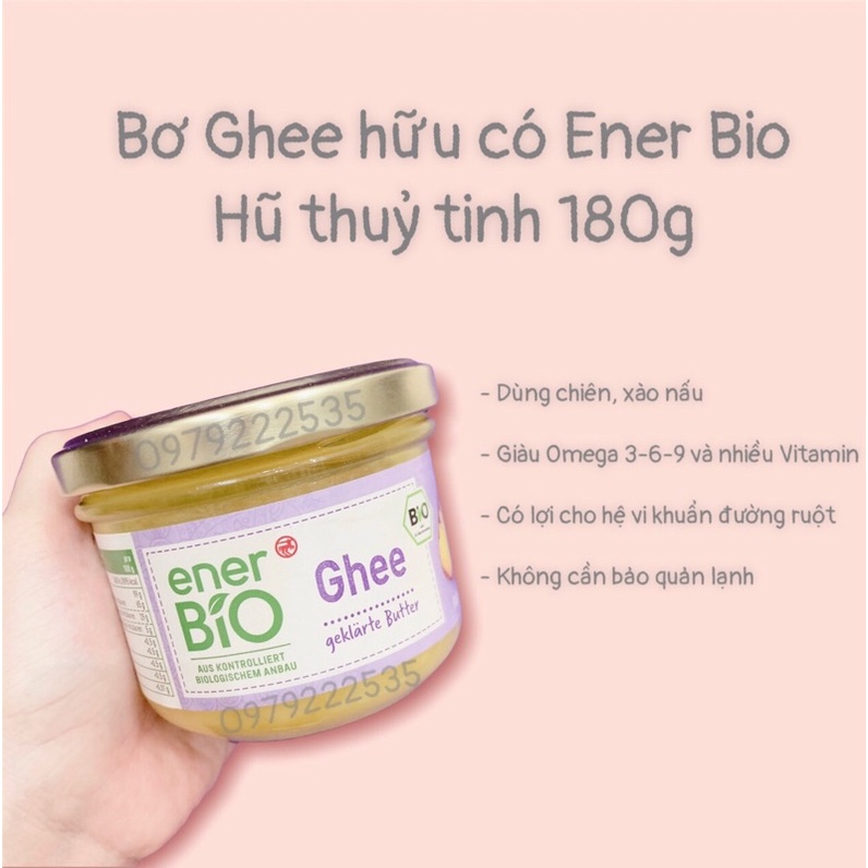 Bơ ghee hữu cơ Ener/DM Bio Đức 180g