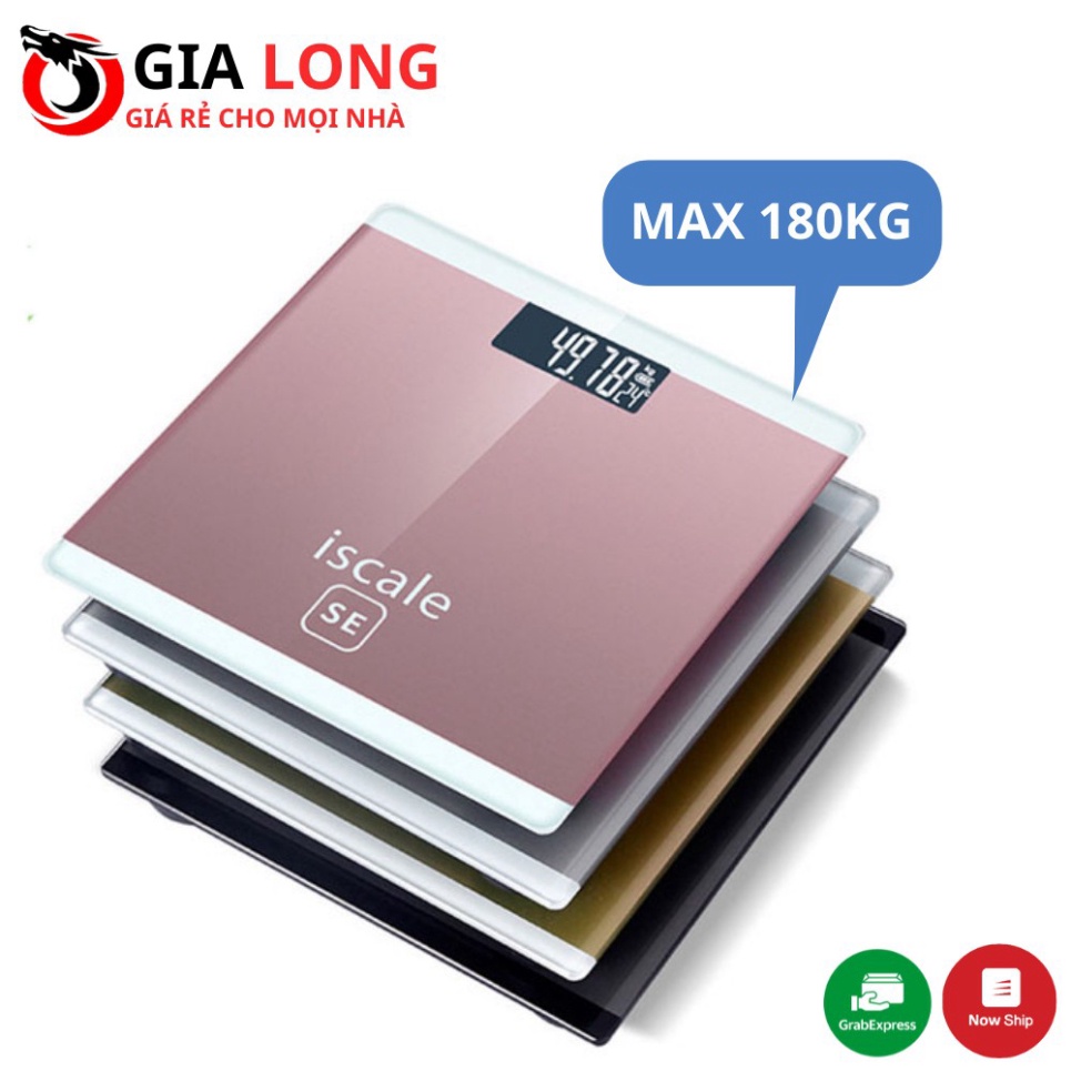 Cân Điện Tử ISCALE Mặt Kính Cường Lực Theo Dõi Sức Khỏe Cho Cả Gia Đình - Bảo Hành Lỗi 1 Đổi 1