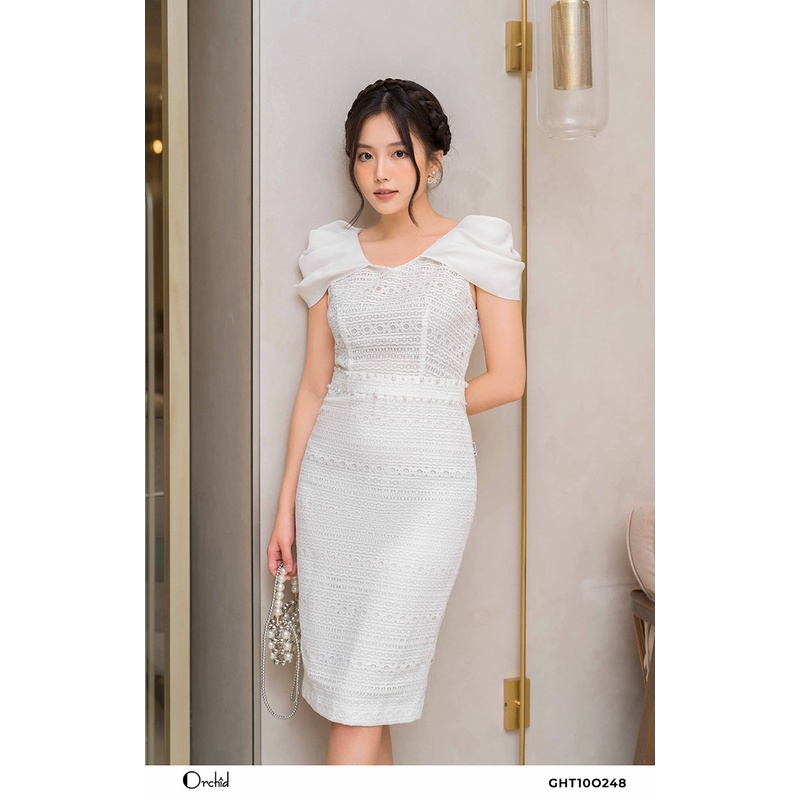 Đầm dự tiệc dáng ôm sang trọng - Chất liệu ren thêu cao cấp Orchid GHT10O248