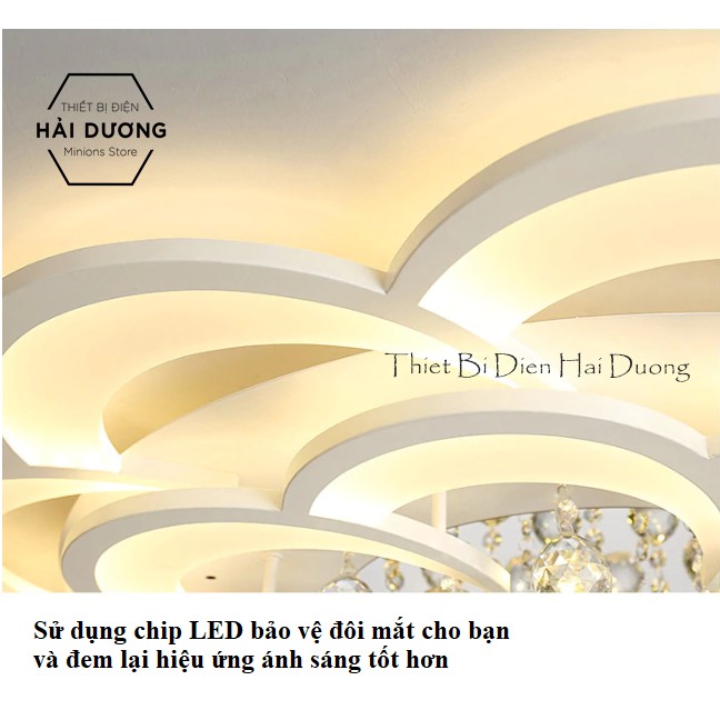 Đèn LED ốp trần hình hoa pha lê 16-20 cánh NT023 3 chế độ ánh sáng - Có điều khiển Từ Xa - Bảo Hành 1 Năm - Có Video