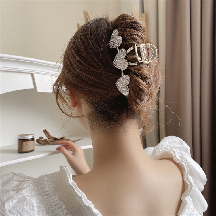 iF YOU Kẹp Tóc Hình Trái Tim Đính Đá Phong Cách Hàn Quốc Cho Nữ