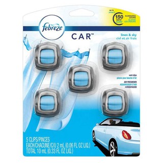 Nước Hoa Ô Tô Febreze Kẹp Cửa Gió Điều Hòa Xe Hơi Febreze Car Linen And Sky (vỉ 5 cái)