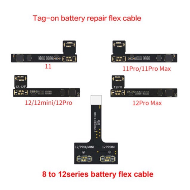 Cáp fix pin điện thoại iP 11 đến 12 Pro Max của box V1SE hãng JC