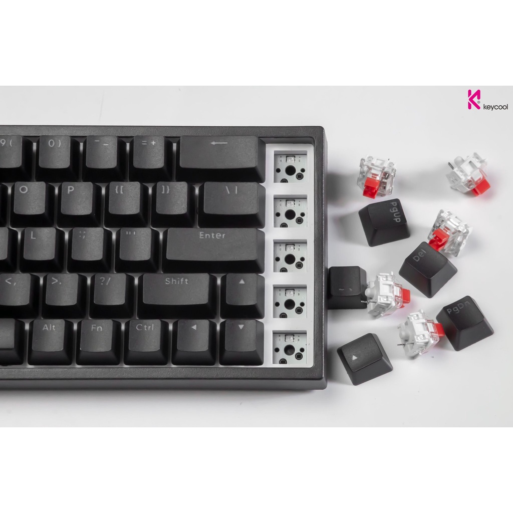 Bàn phím Cơ Keycool GZ-68 Pro Black \ White RGB Hotswap Three-mode Bluetooth 5.0/ 2.4G/ Type-C