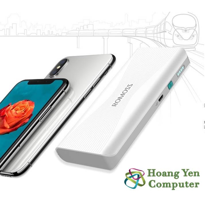 [MẪU MỚI] Sạc Dự Phòng Romoss Sense 4+ 10000Mah (Sạc Nhanh QC3.0 18W, PD 18W) - BH 1 Năm - Hoàng Yến Computer