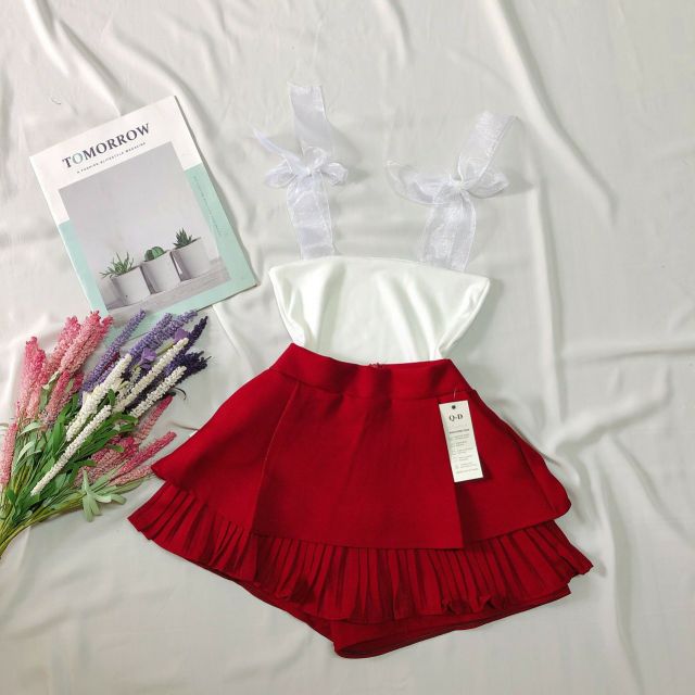 Sét chân váy và áo ruy băng phối xinh xắn🤩