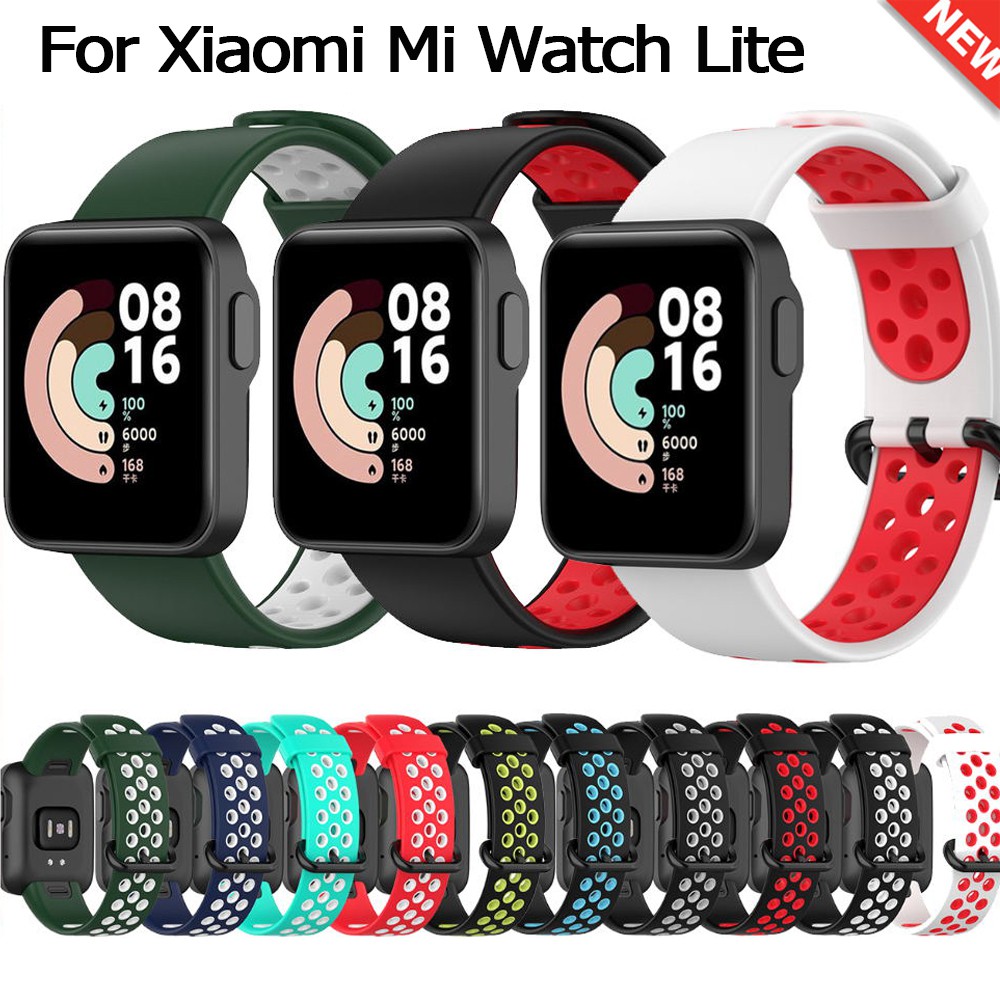 Dây Đeo Thay Thế Chất Liệu Silicon Màu Trơn Cho Xiaomi Mi Watch Lite Smart Watch