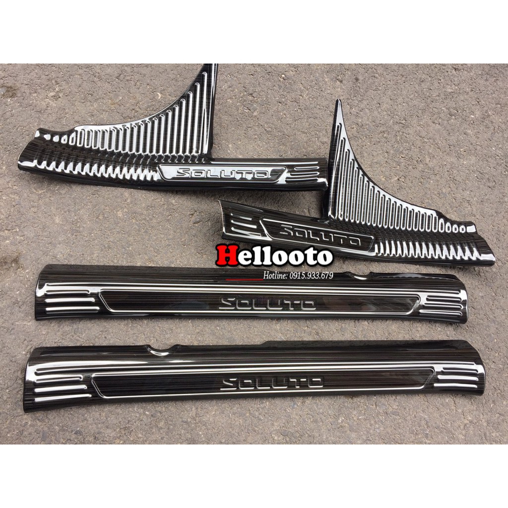 Ốp bậc cửa xe Kia Soluto 2019 2020 2021 - mẫu titan