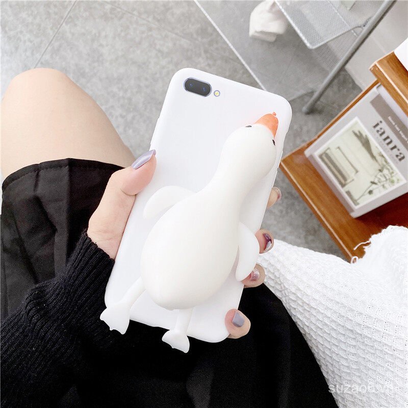 Ốp Lưng Điện Thoại Hình Con Vịt Giải Nén Vui Nhộn Dành Cho OPPO A1k Realme C2 F7 F9 F11 A9 F11 Pro R9 R9 Plus R9s Plus R11 R11s Plus, Ốp TPU Mềm