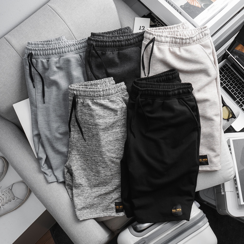 Quần short nỉ da cá dây đen nam bigsize 70 - 130kg bigsize nam