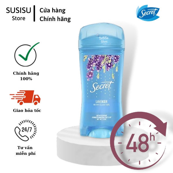 Lăn nách nữ Secret Clear Gel Deodorant 73g hương Lavender / Lăn nách dạng gel khửi mùi