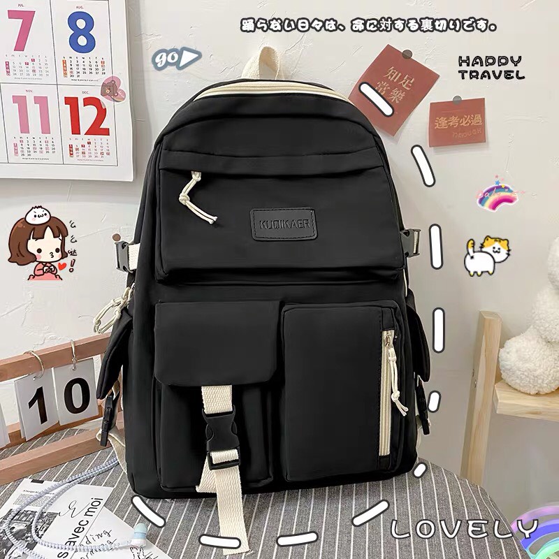 Balo thời trang ullzang nhiều ngăn đựng laptop đồ dùng cho nam nữ đi học đi chơi
