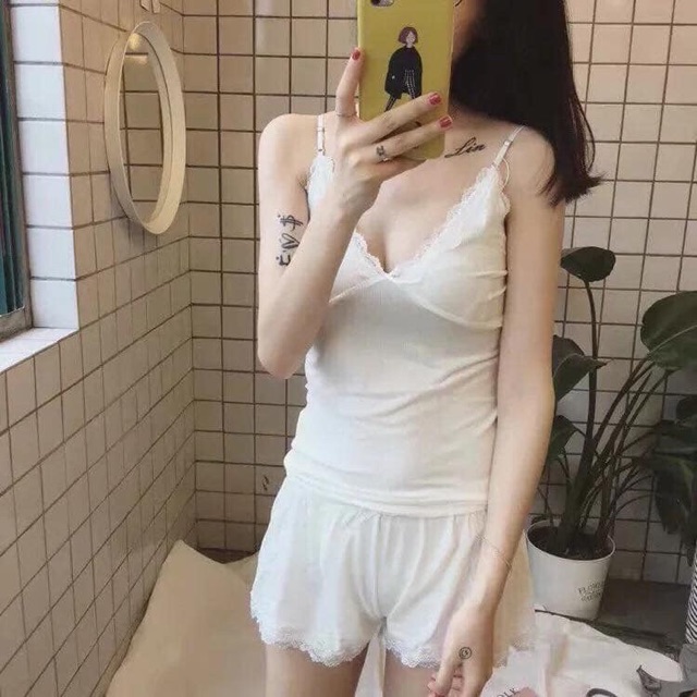 Bộ ngủ 2 dây len tăm | BigBuy360 - bigbuy360.vn