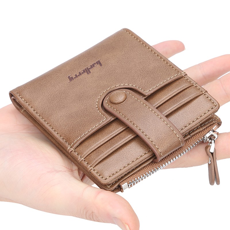 「COD」Baellerry Men's Short Wallet Korean Version of The Buckle Multi-card Position Purse