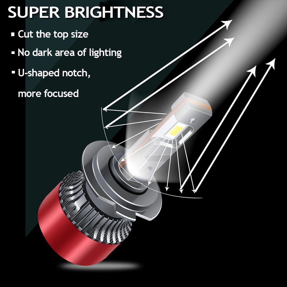 2 Đèn Pha Led Mini 4300k H11 H1 H3 H7 H4 H8 9005 Hb3 9006 Hb4 Hir2 16000lm 12v Cho Xe Hơi