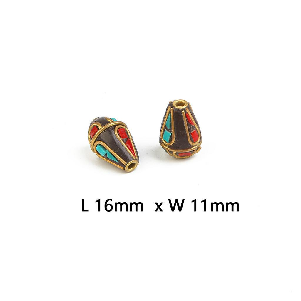 Beadia Hạt Xỏ Màu Vàng Đồng Phong Cách Tây Tạng Cổ Điển Dùng Làm Phụ Kiện Trang Trí Đầm Cưới DIY