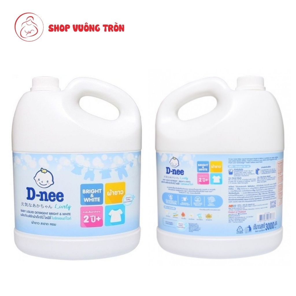 Dnee Nước Giặt Thái Lan Mùi Hương Dịu Nhẹ, An Toàn Chuyên Dùng Giặt Đồ Cho Bé Yêu 3000ml