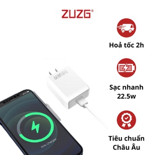 Bộ sạc nhanh zuzg uc06 type-c micro 22.5w pd + qc 3.0 chính hãng