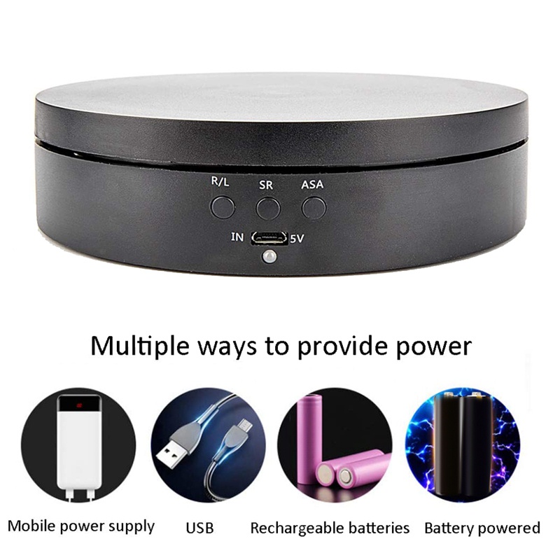 Giá Đỡ Trưng Bày Trang Sức Xoay 360 Độ Màu Đen Có Thể Sạc Lại