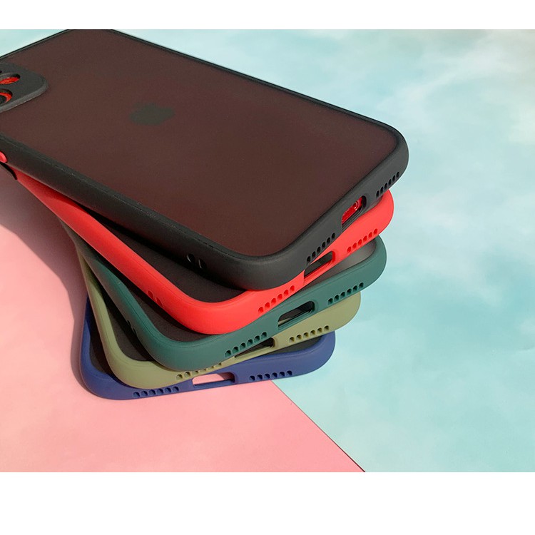 Ốp điện thoại trong mờ viền khác màu độc đáo đẹp mắt cho iPhone11/11Pro 11pro Max X XR XS XS MAX 7 8 plus SE