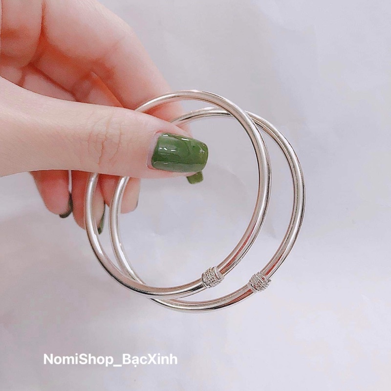 Vòng trơn dẻo người lớn có đủ size chuẩn bạc đẹp Mainomi Shop Bạc Xinh