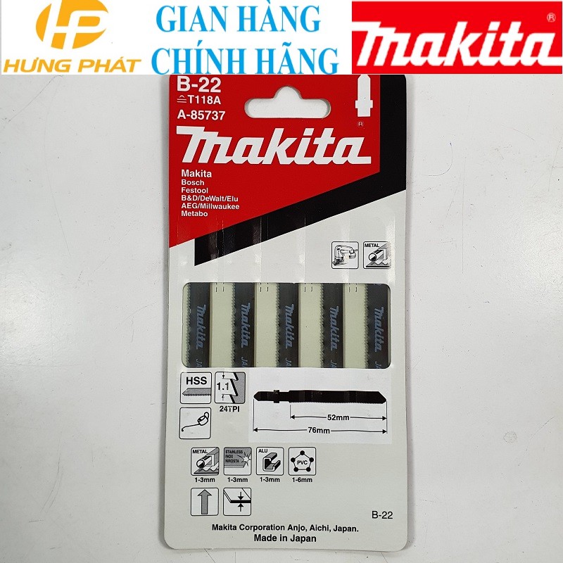 Vỉ lưỡi cưa lọng cắt sắt Makita B-22 (A-85737)