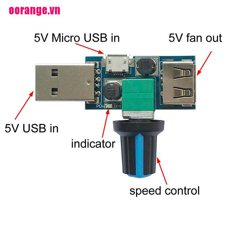 Bộ Điều Khiển Tốc Độ Quạt Usb Dc 4v-12v 5w