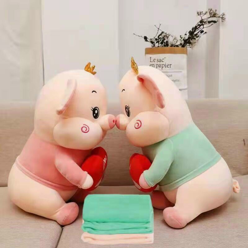 Bộ chăn gối văn phòng hình heo mẫu mới