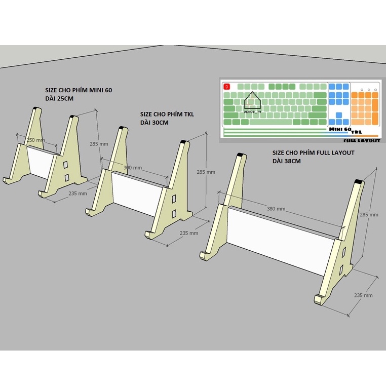 Kệ Kê bàn Phím Cơ - Kệ trưng bày bàn phím cơ 1 Tầng , 2 Tầng