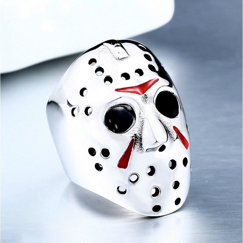 Thời Trang Nhẫn Thép Không Gỉ Hình Mặt Nạ Jason Voorhees