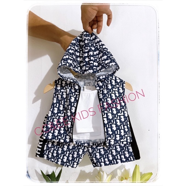 Bộ khoá mũ Di..O in tràn phong cách 3 chi tiết cho bé