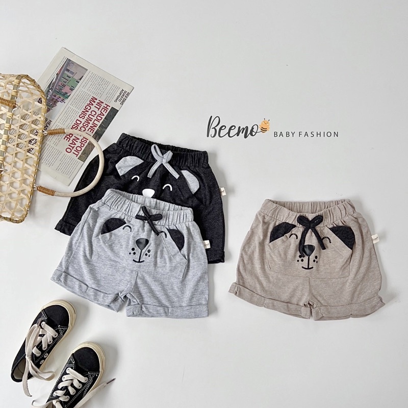 Quần short cotton mặt gấu bé trai-MS38