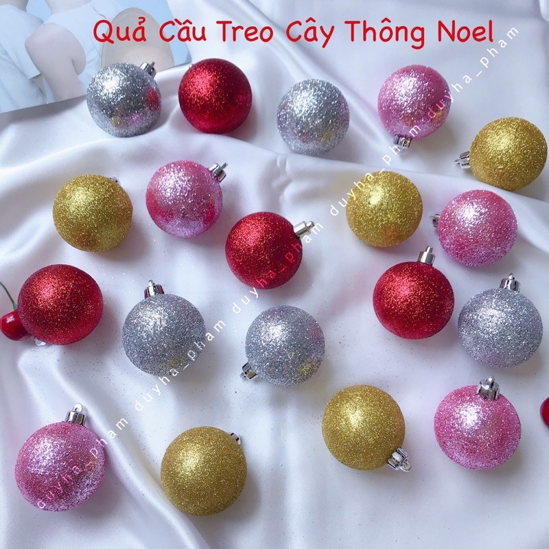 QUẢ CẦU NHŨ KIM TUYẾN LẤP LÁNH TRANG TRÍ CÂY THÔNG NOEL