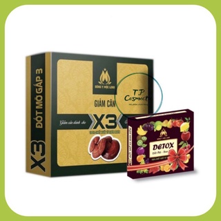 Giảm cân Slim X3 chính hãng tặng kèm detox + Sửa rửa mặt