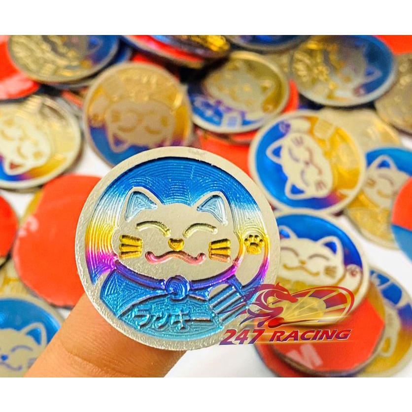 Tem mèo May Mắn Titan GR5 logo trang trí xe máy,trang trí siêu đẹp mang lại may mắn cho mọi người,,Tài Lộc đến nơi