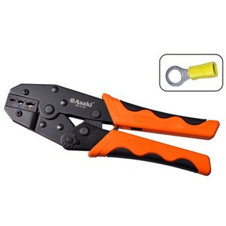 6mm2 Kiềm bấm đầu cosse chỉa bọc nhựa Asaki AK-9126