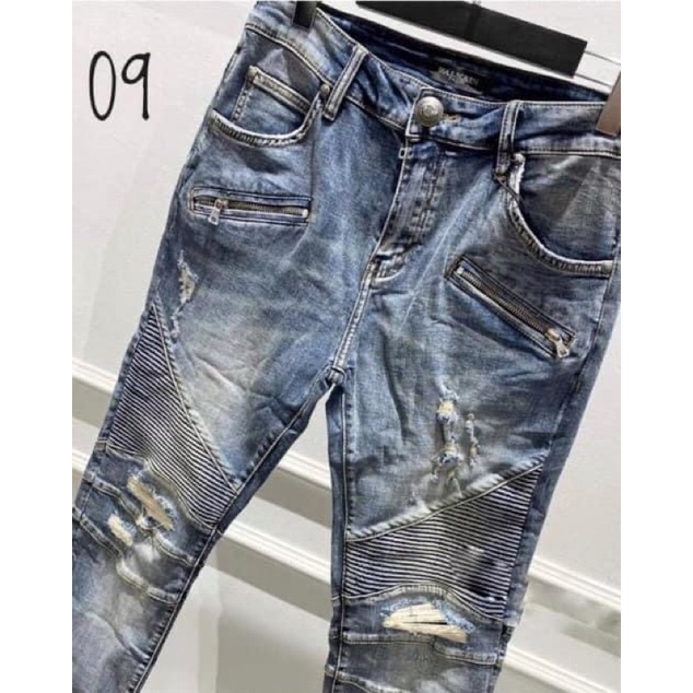 Quần jean nam thời trang, Quần bò dáng côn mầu xanh btshop từ 50 đến 80 kg