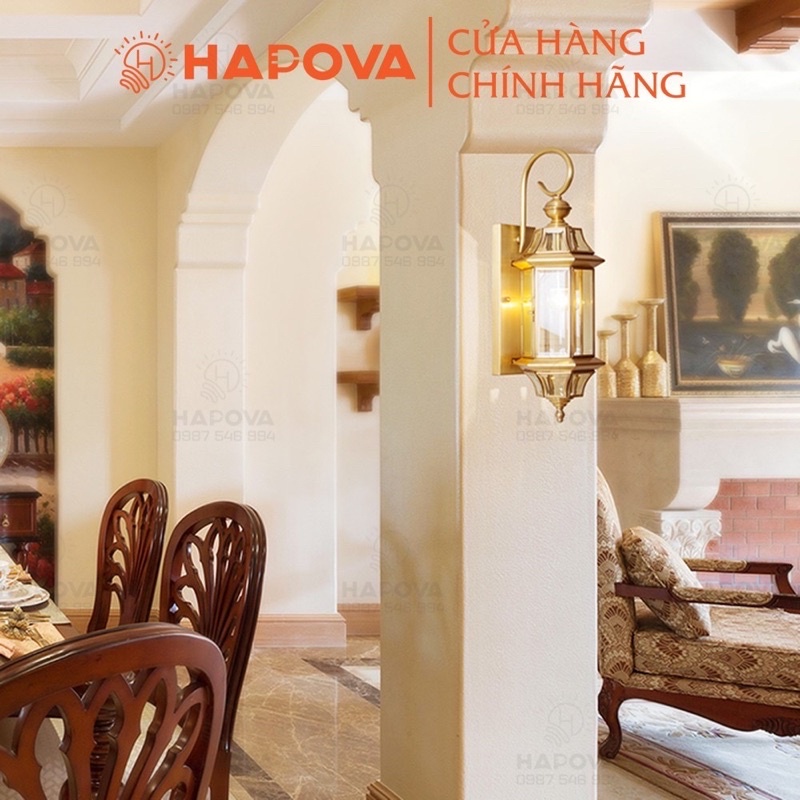 Đèn gắn tường, đèn tường cao cấp bằng ĐỒNG HAPOVA ZANE 1001