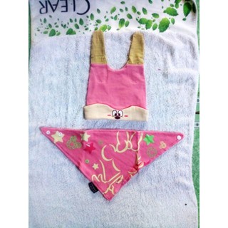 set mũ cotton kèm yếm cho bé