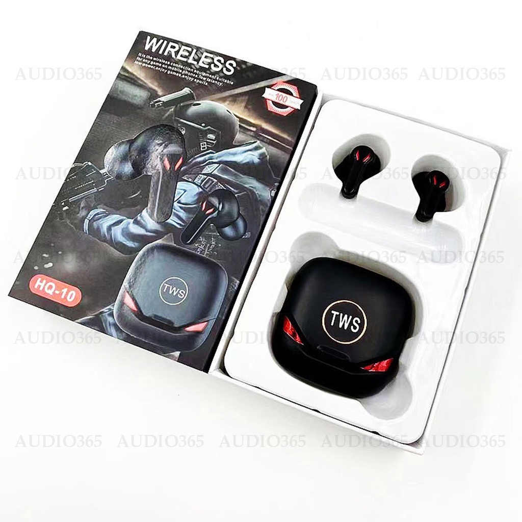 Tai nghe bluetooth gaming Audio365 HQ-10 5.0 TWS, Bass mạnh mẽ, độ trễ thấp, Pin trâu - tương thích mọi thiết bị