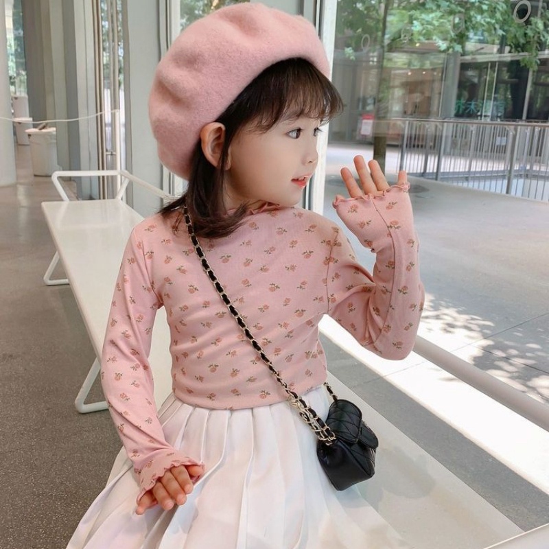 Áo thun tay dài in họa tiết thời trang mùa thu cho bé gái 1-5 tuổi