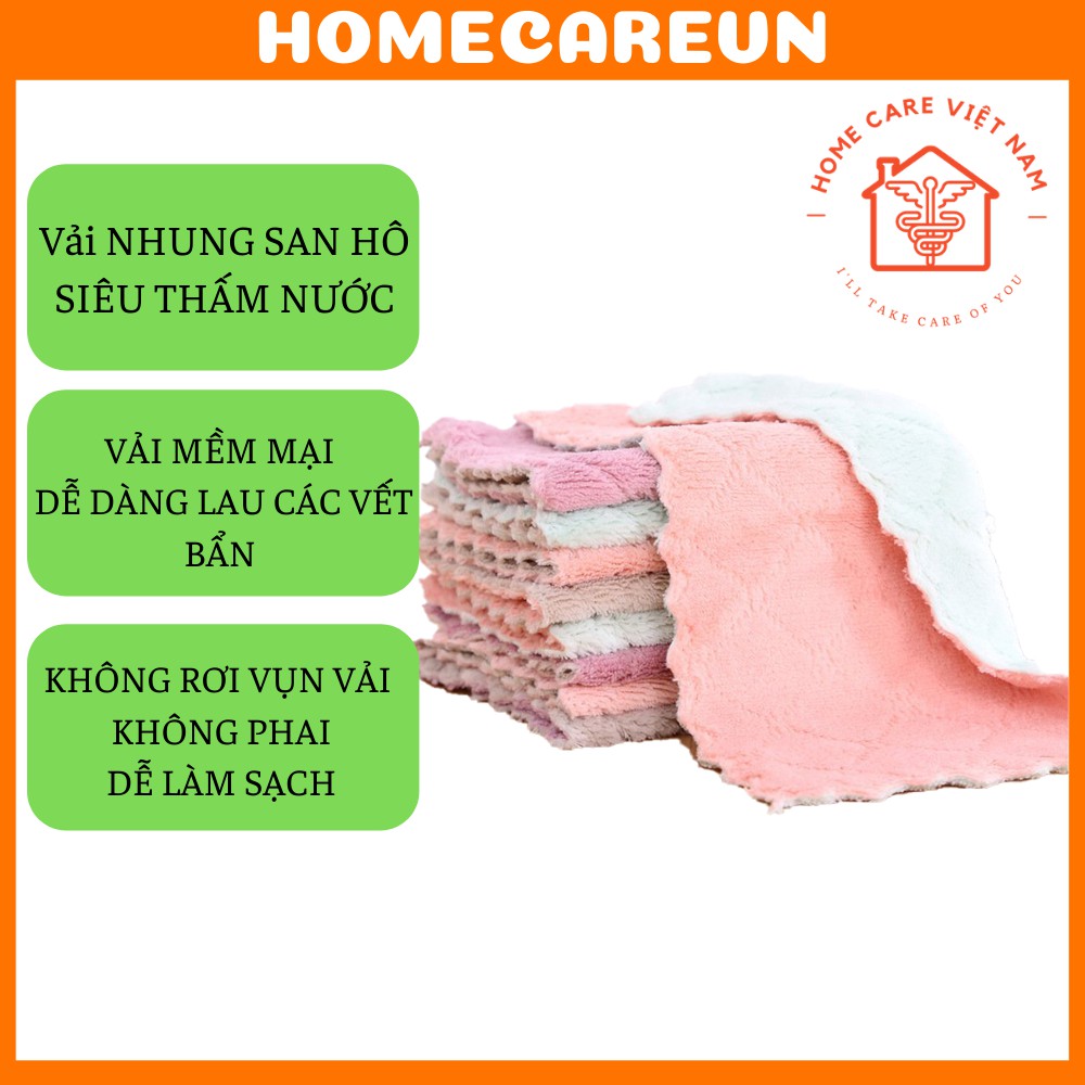 Combo 5 chiếc khăn lau 2 mặt đa năng - thấm hút nước tốt - mềm mịn, kháng khuẩn