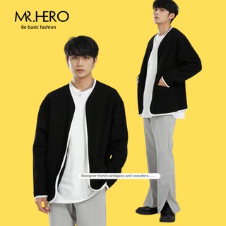 [Siêu Độc] Áo Blazer Nam Dài Tay Form Dáng Rộng Phối Viến Trắng Không Cổ  MrHero Thời Trang Phong Cách Hàn Quốc BZ13