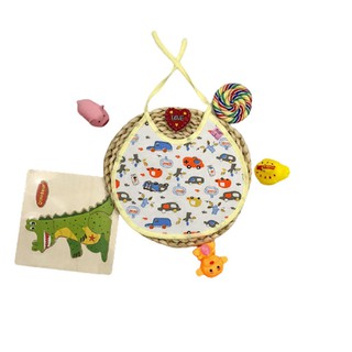 Yếm vải buộc dây, yếm ăn dặm cotton, yếm dãi cho bé chống thấm cho bé trai, bé gái Doli Shop